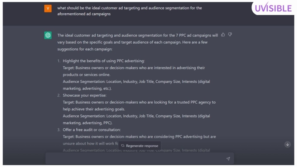 Ad targeting chatGPT