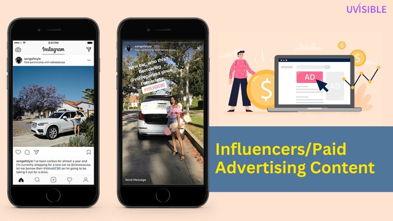 content marketing examples- INFLUENCER PAID ADVERTISIING