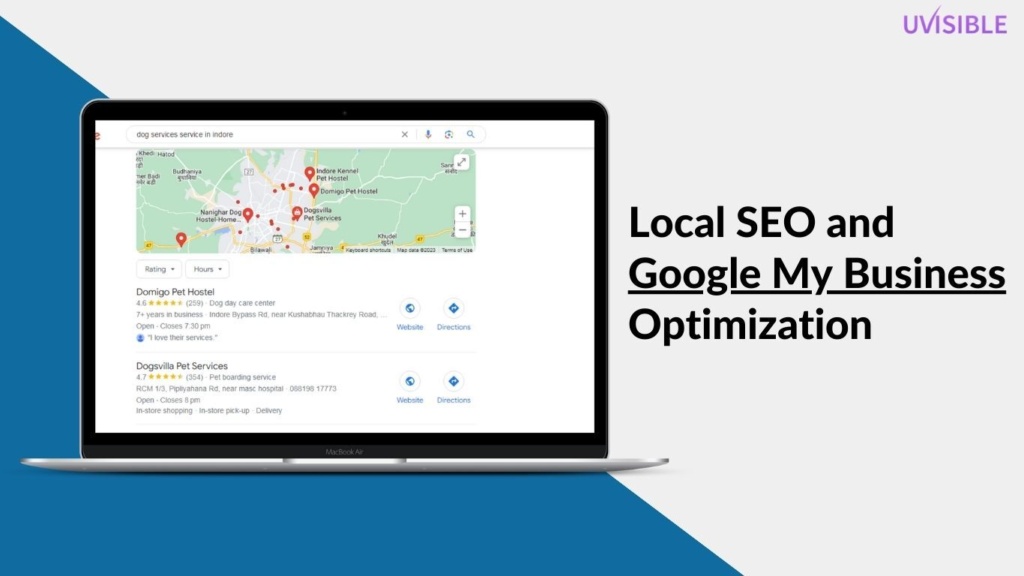 Google my business and local seo of pet marketing