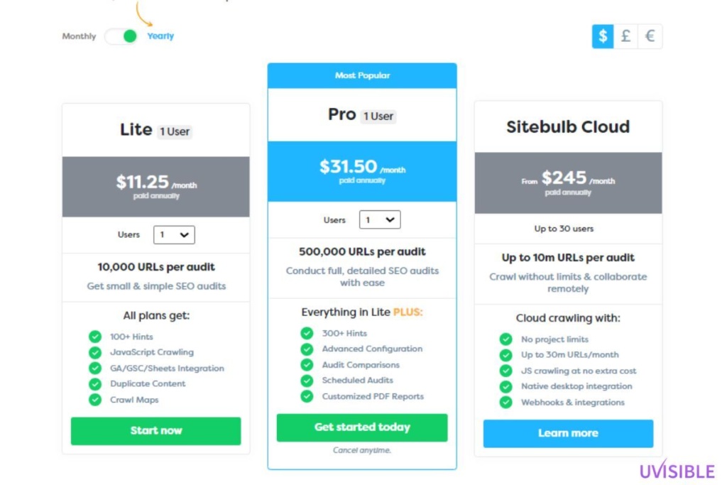 sitebulb pricing